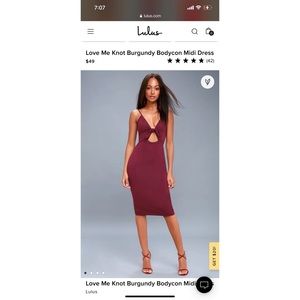 Lulus Love Me Knot Burgundy Bodycon Midi Dress